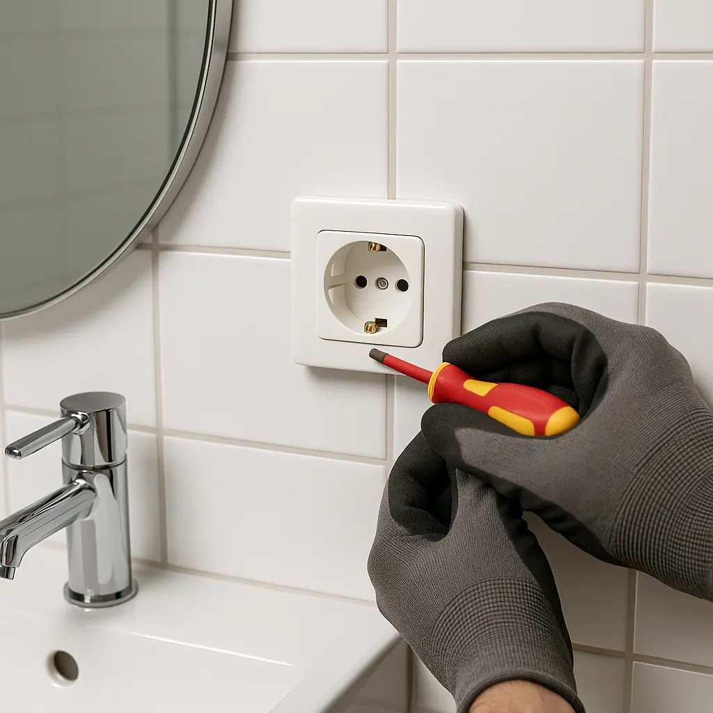 Installation av eluttag i badrum