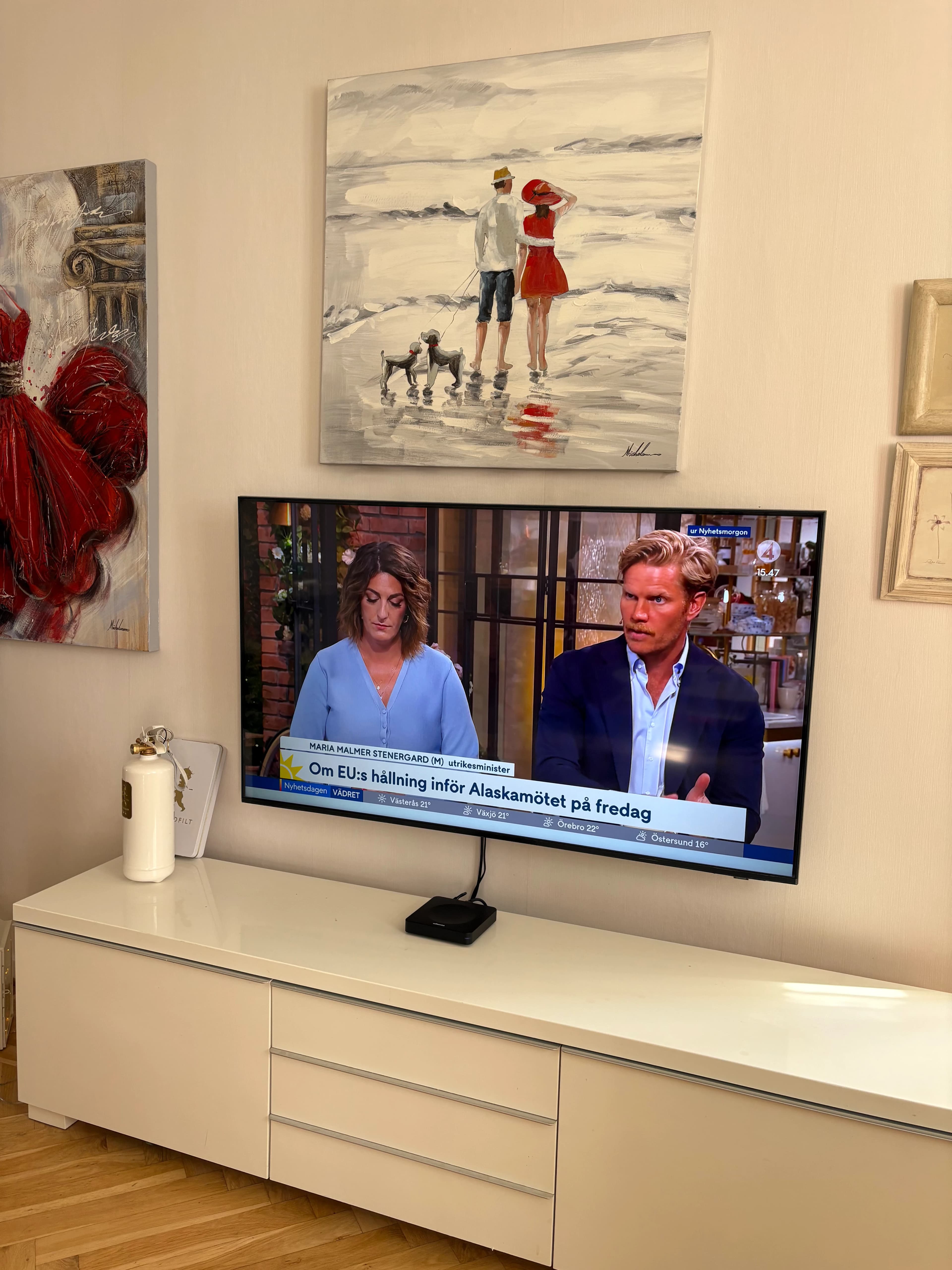 Installation av TV på bänk