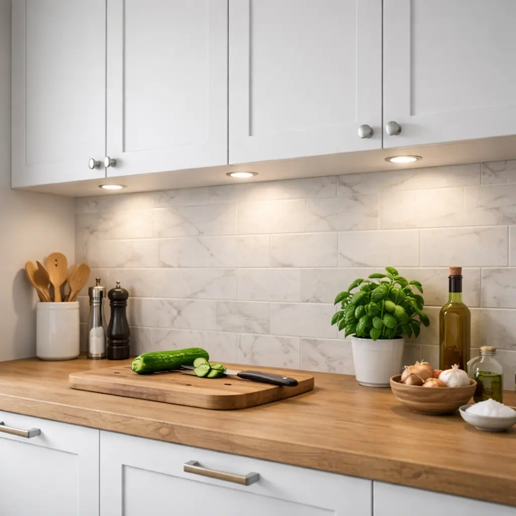 Installation av spotlight under köksskåp