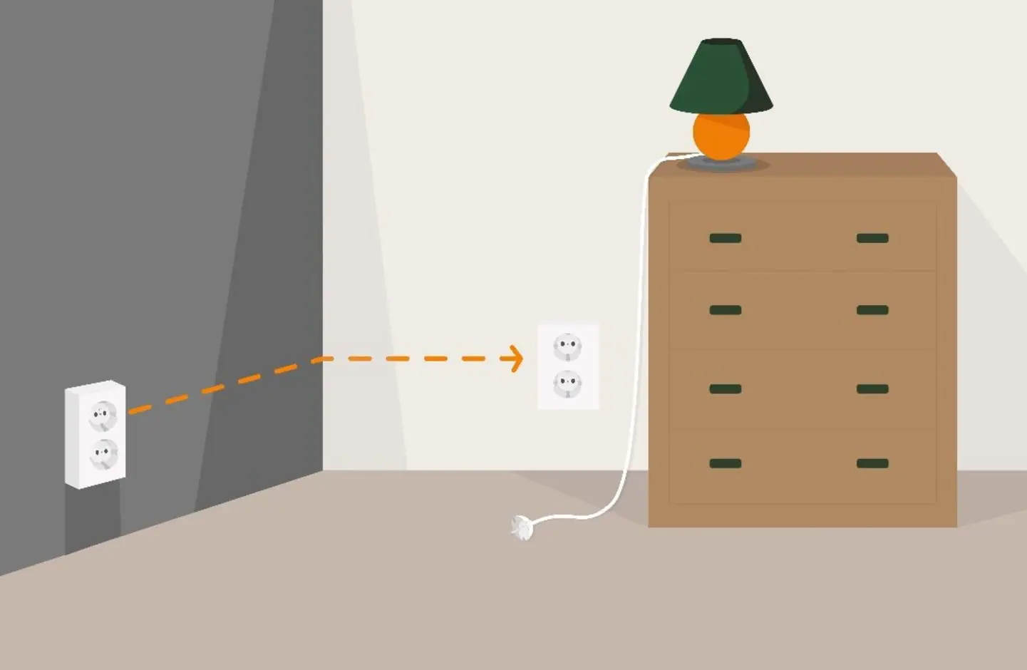 Flytta befintlig vägguttag